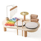 Wooden Toy Drum Set with Xylophone and Maracas for Ages 2-6