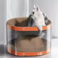 Cat Scratching Board with Corrugated Cardboard and Raised Nest Resting Area