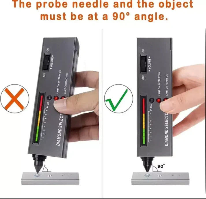 Portable Diamond Authenticity Tester with LED Display and Audio Alert, Calibration Tool Included