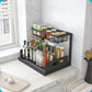 Slide Out Under Sink Organizer with Dual Tiers and Carbon Steel Frame