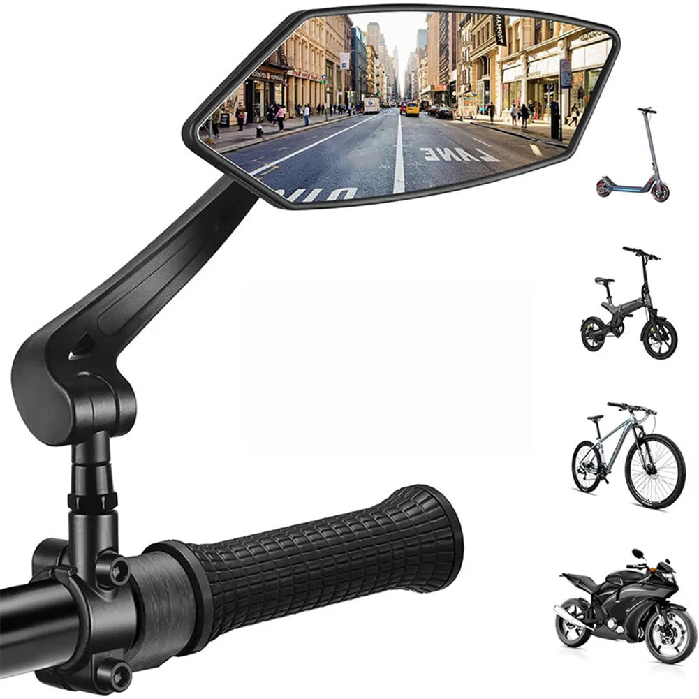 Sjbackyard Bike Mirrors, HD Wide-Angle 360° Adjustable Handlebar Mirrors