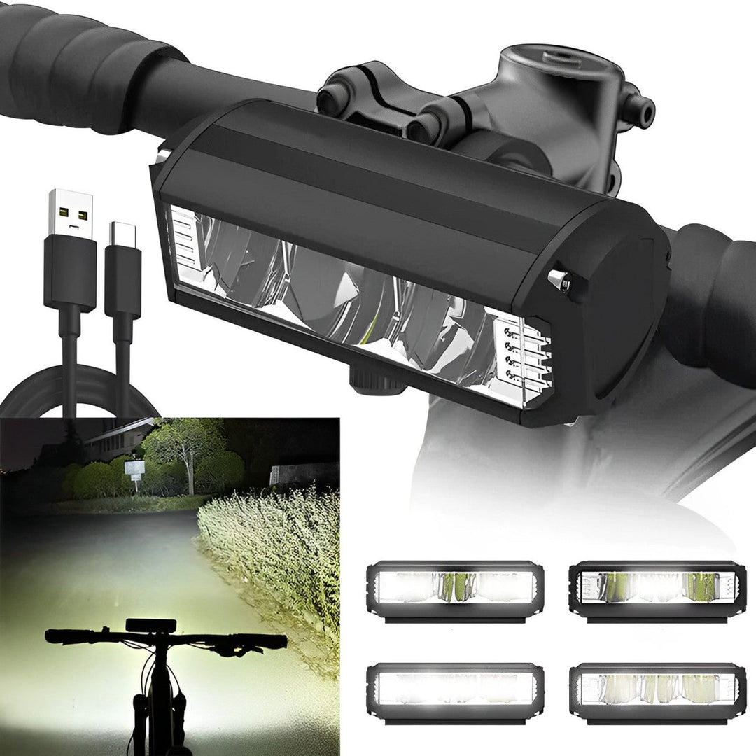 LED Bike Light with USB-C Rechargeable Power and Quick-Attach Mount, Weather-Resistant