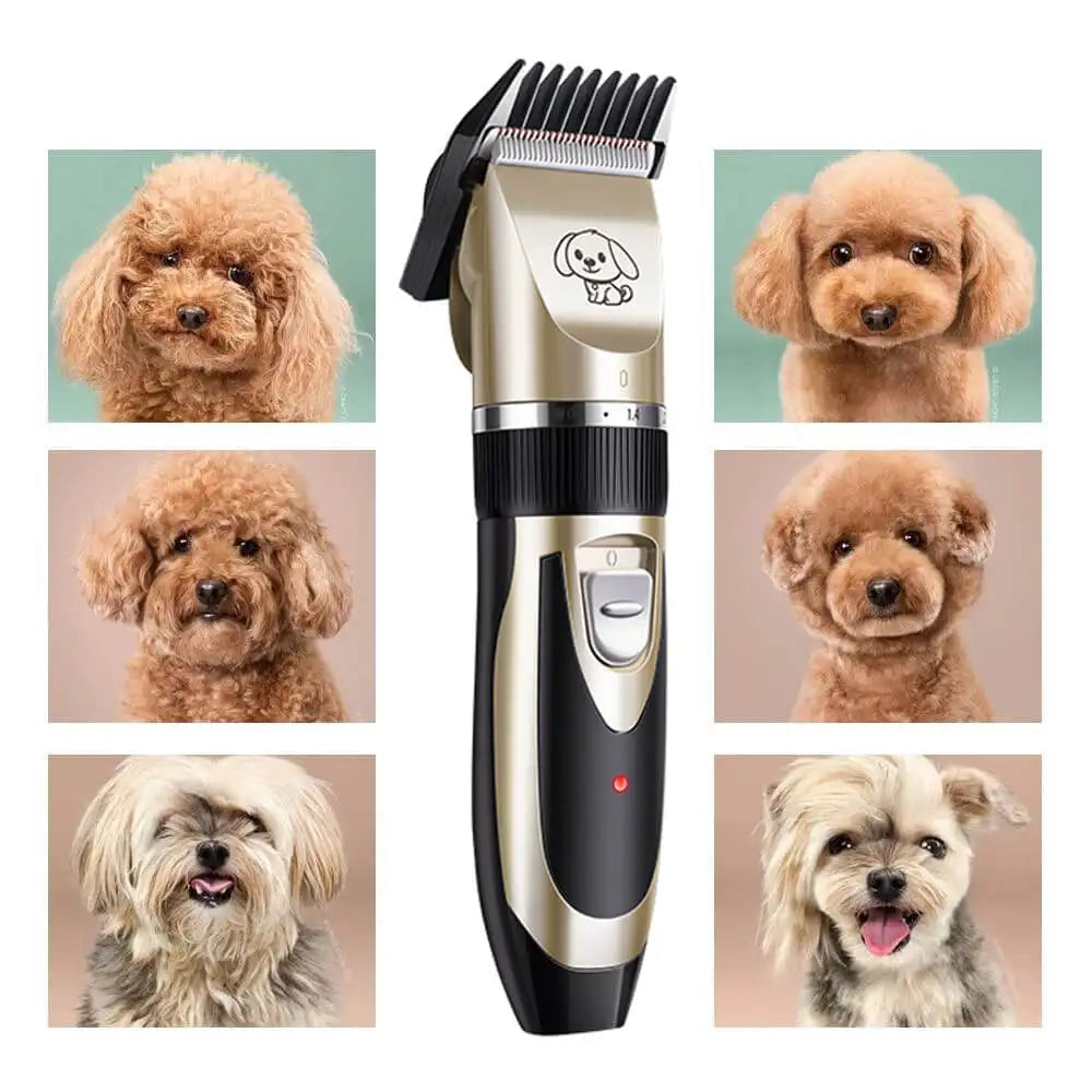 Cordless Dog Trimmer with Quiet Motor and Four Guide Combs, 90-Minute Runtime