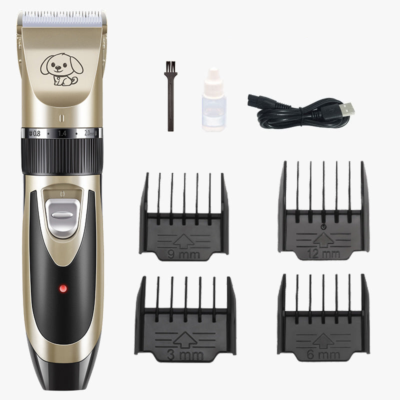 Cordless Dog Trimmer with Quiet Motor and Four Guide Combs, 90-Minute Runtime