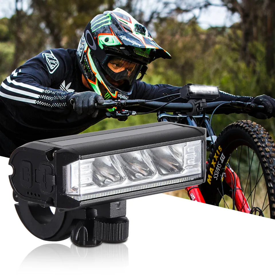LED Bike Light with USB-C Rechargeable Power and Quick-Attach Mount, Weather-Resistant