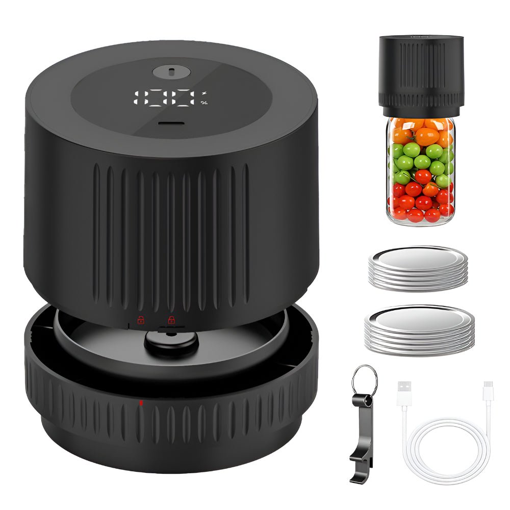 Electric Mason Jar Vacuum Sealer Kit Wide Regular Mouth Jars - LICHTZOONE