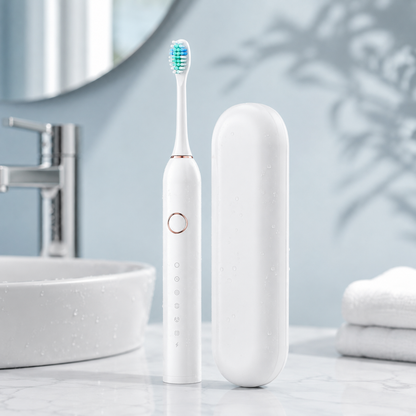 Sonic Electric Toothbrush with Timer and Four Replacement Heads, IPX7 Rated