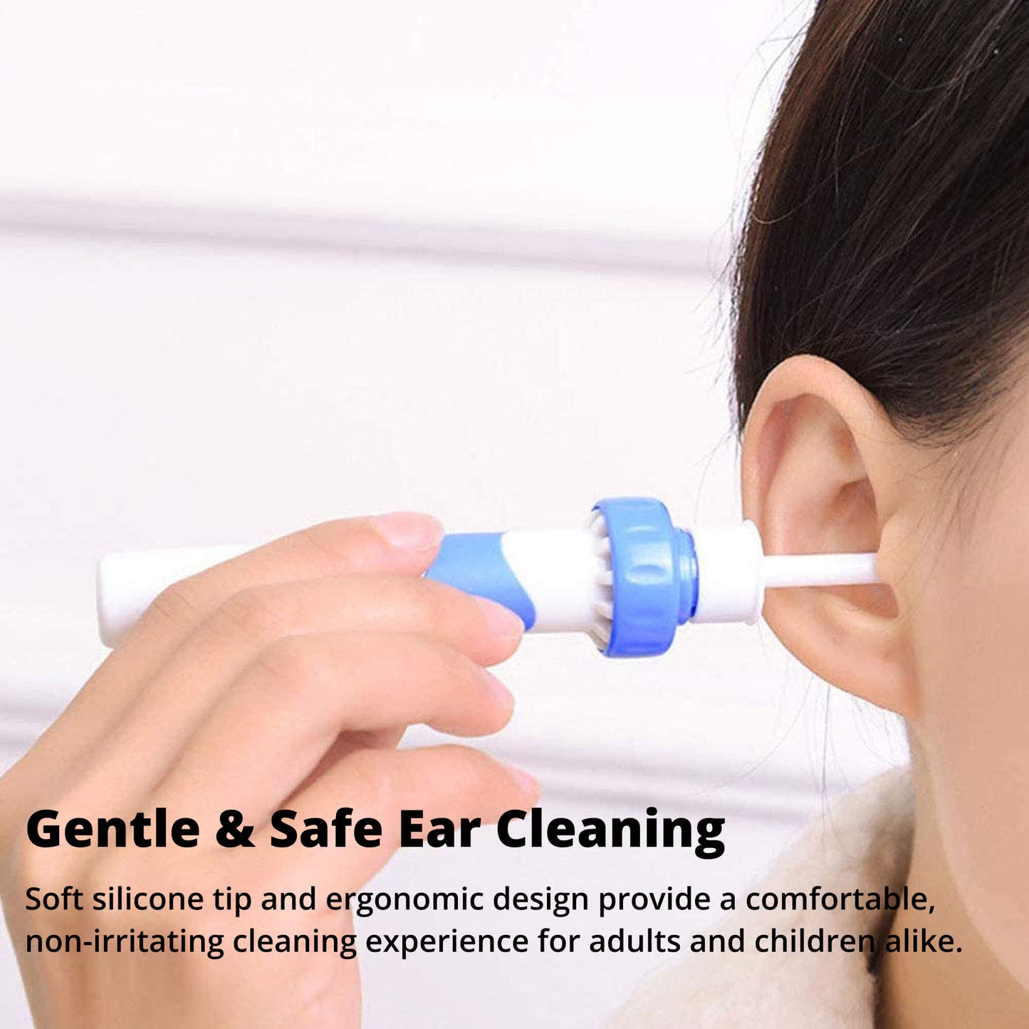 Electric Ear Wax Suction Tool with Medical Grade Silicone Tip and 60-Minute Battery
