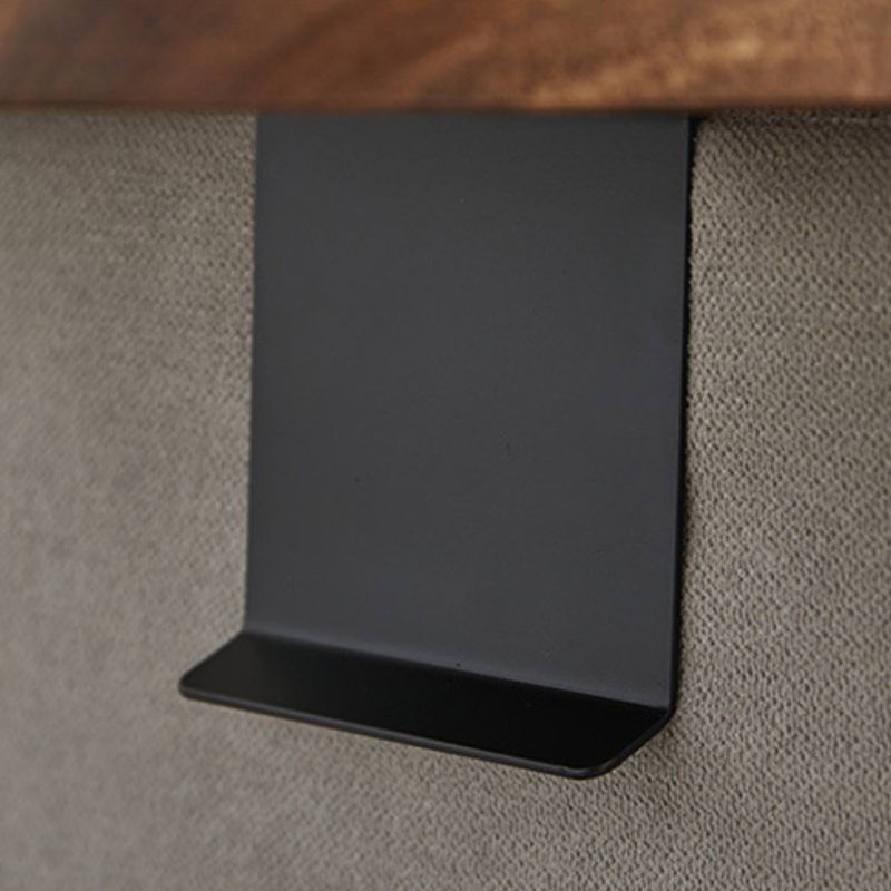 Solid Wood Armrest Tray with Secure Clip Attachment and Walnut Finish