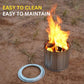 Smokeless Fire Pit with Airflow Chamber and Removable Ash Pan, Portable Stainless Steel