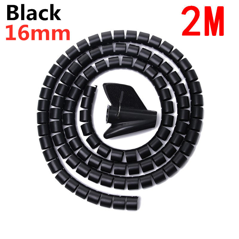 Expandable Coil Cable Sleeve with Spring Loaded Tool and Heat Resistant Material, 2 Meters