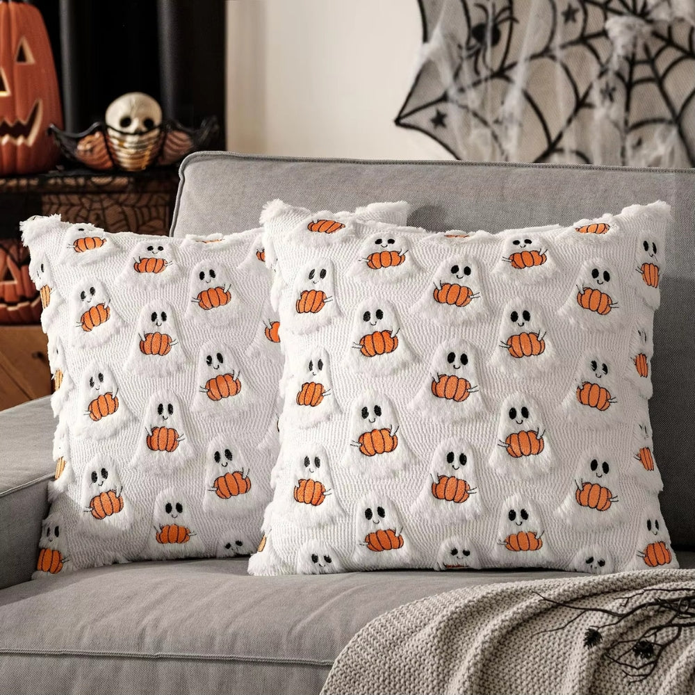 Pumpkin Pattern Cushion Cover with Microfiber Blend Fabric, 18x18 Inches