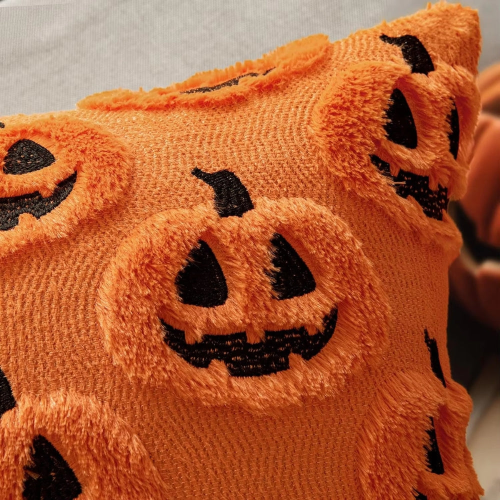 Pumpkin Pattern Cushion Cover with Microfiber Blend Fabric, 18x18 Inches