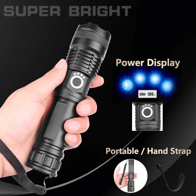 MGT Flashlight 90000 Lumens XHP50 LED Rechargeable