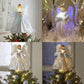 Angel Tree Topper with Animated Fiber Optic Wings and Warm White Star, Adapter Powered