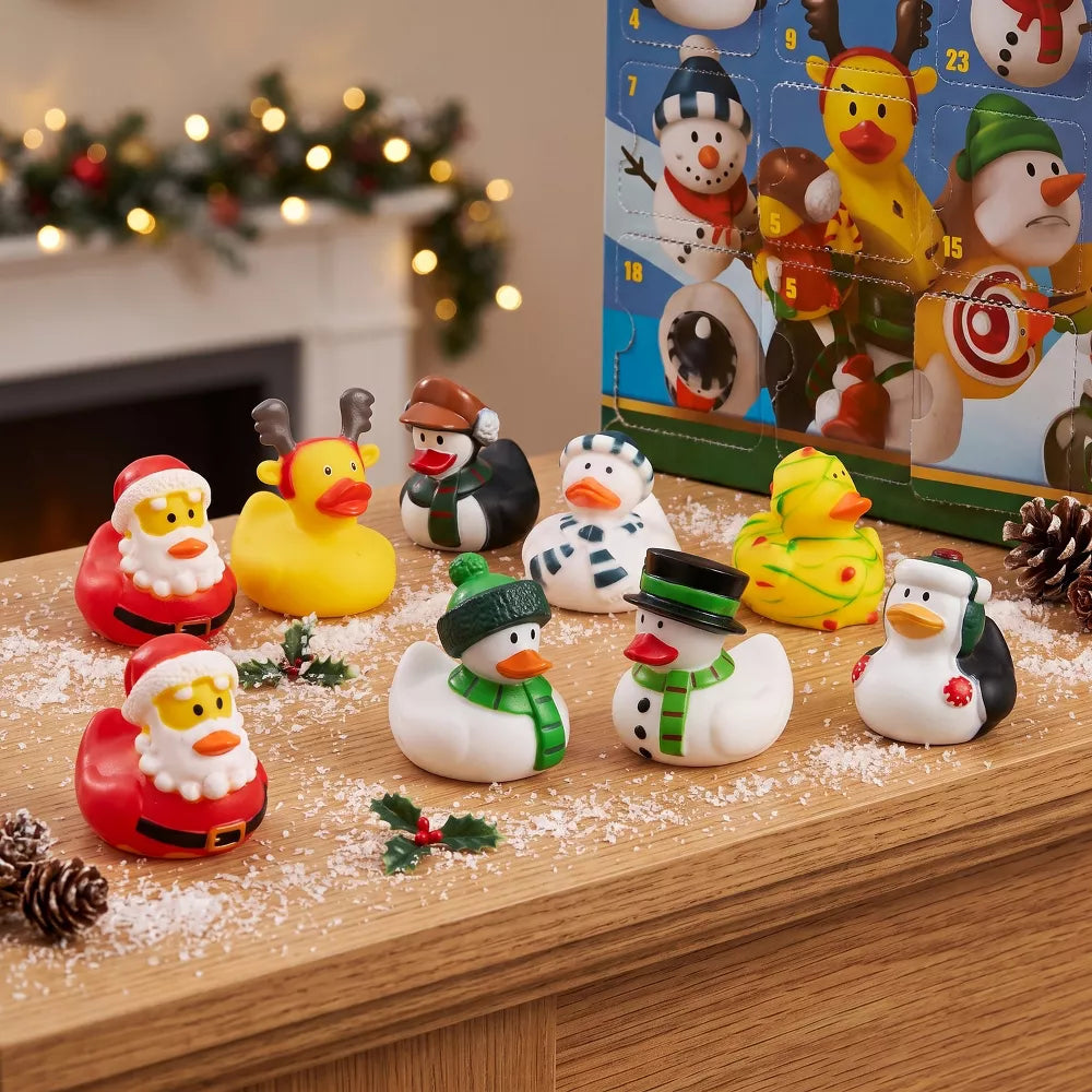 Rubber Duck Advent Calendar with 24 Collectible Ducks and Bath Toys, Holiday Designs