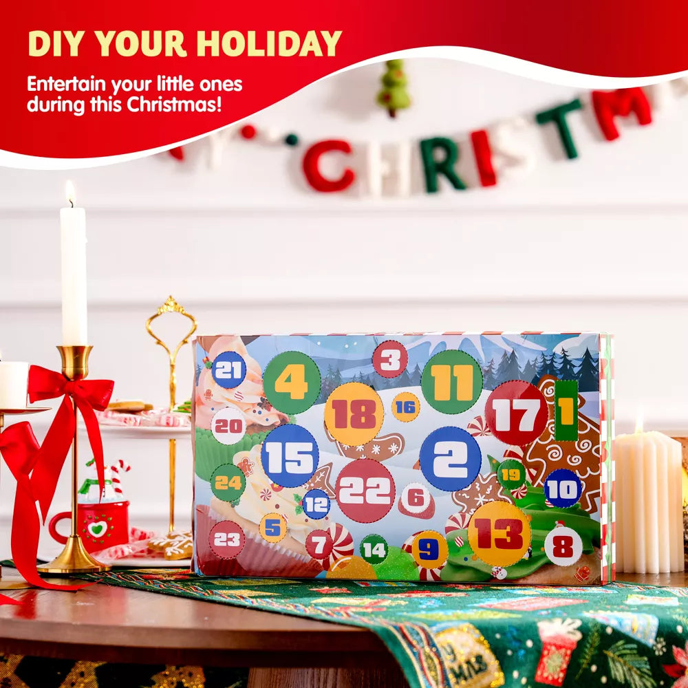 Slime Advent Calendar with 24 Daily Surprises and Holiday Charms, Festive Sprinkles