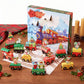 Wooden Train Advent Calendar with 12 Magnetic Cars and Friction-Powered Movement