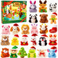 24 Mini Stuffed Animals Advent Calendar with Numbered Doors and Holiday Characters