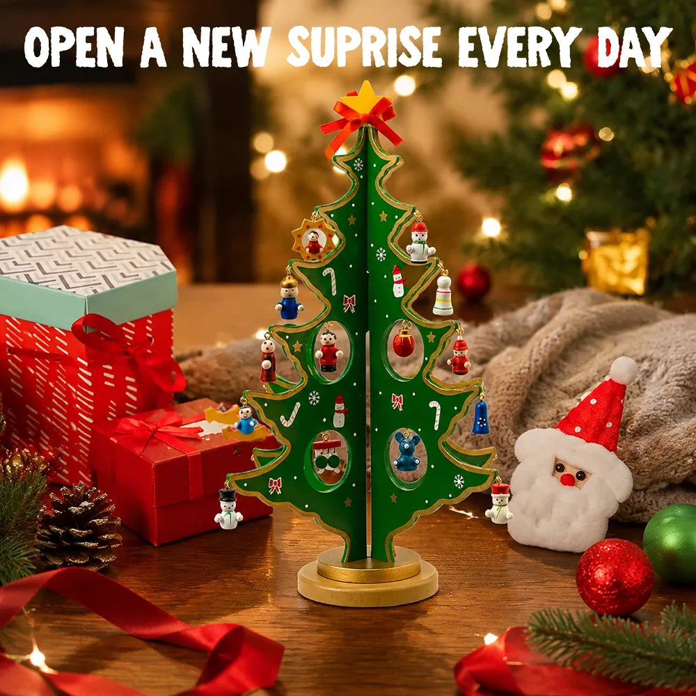 24-Piece Ornament Advent Calendar with Holiday Character Designs and Glitter Finishes