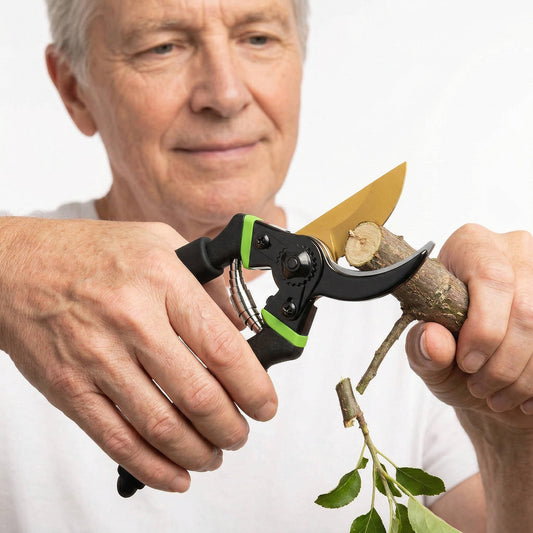 Ultra Sharp Titanium Japanese Steel Pruning Shears, Cuts 3X Easier, Weak Hand Arthritis, Rust Resistant