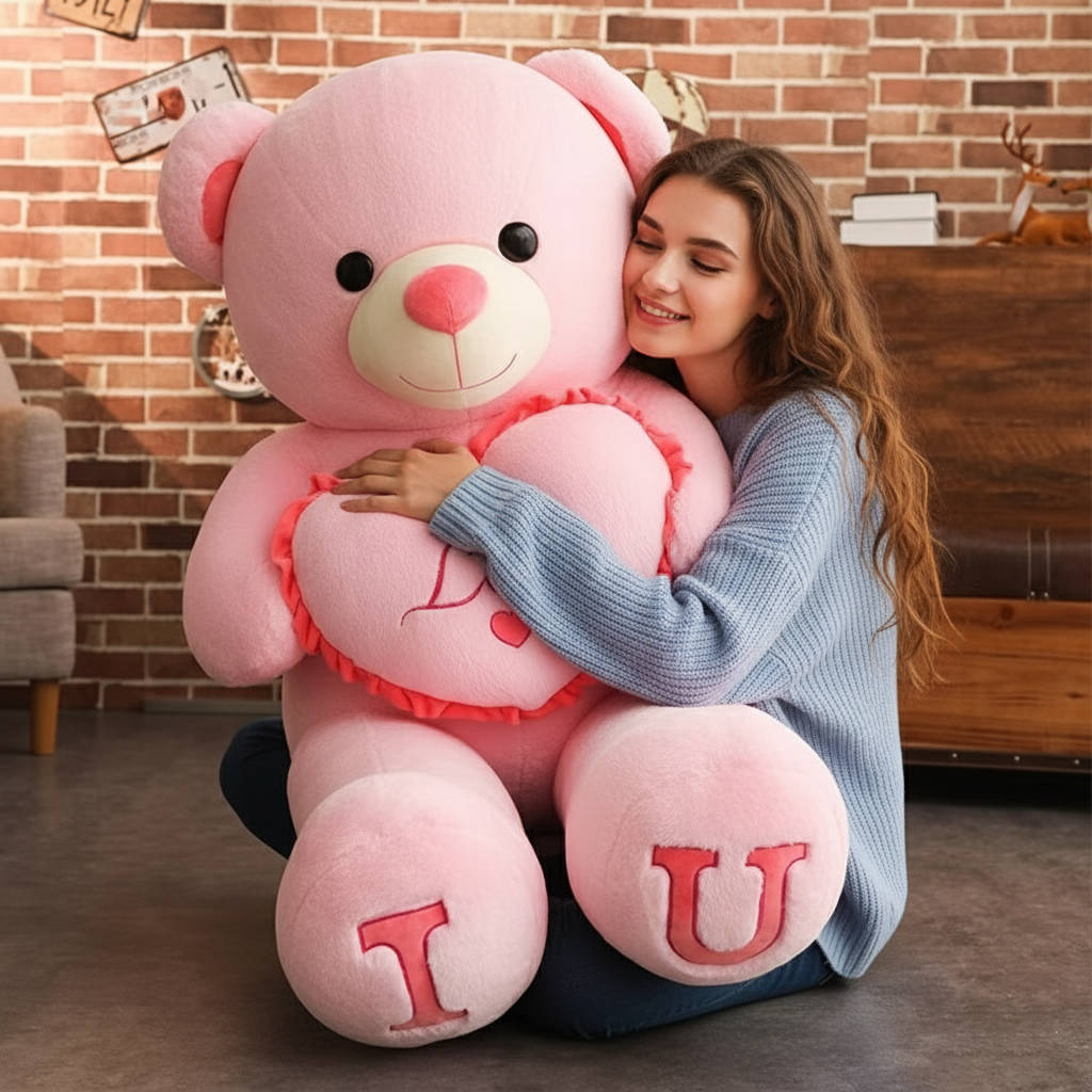 Oversized Plush Teddy Bear Backrest with Machine Washable Cover and Shape Retention Filling