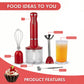 5 in 1 Electric Hand Blender, 1000W 20 Speed Stick Blender with Milk Frother, Potato Masher, 500ml Chopper and 600ml Cup