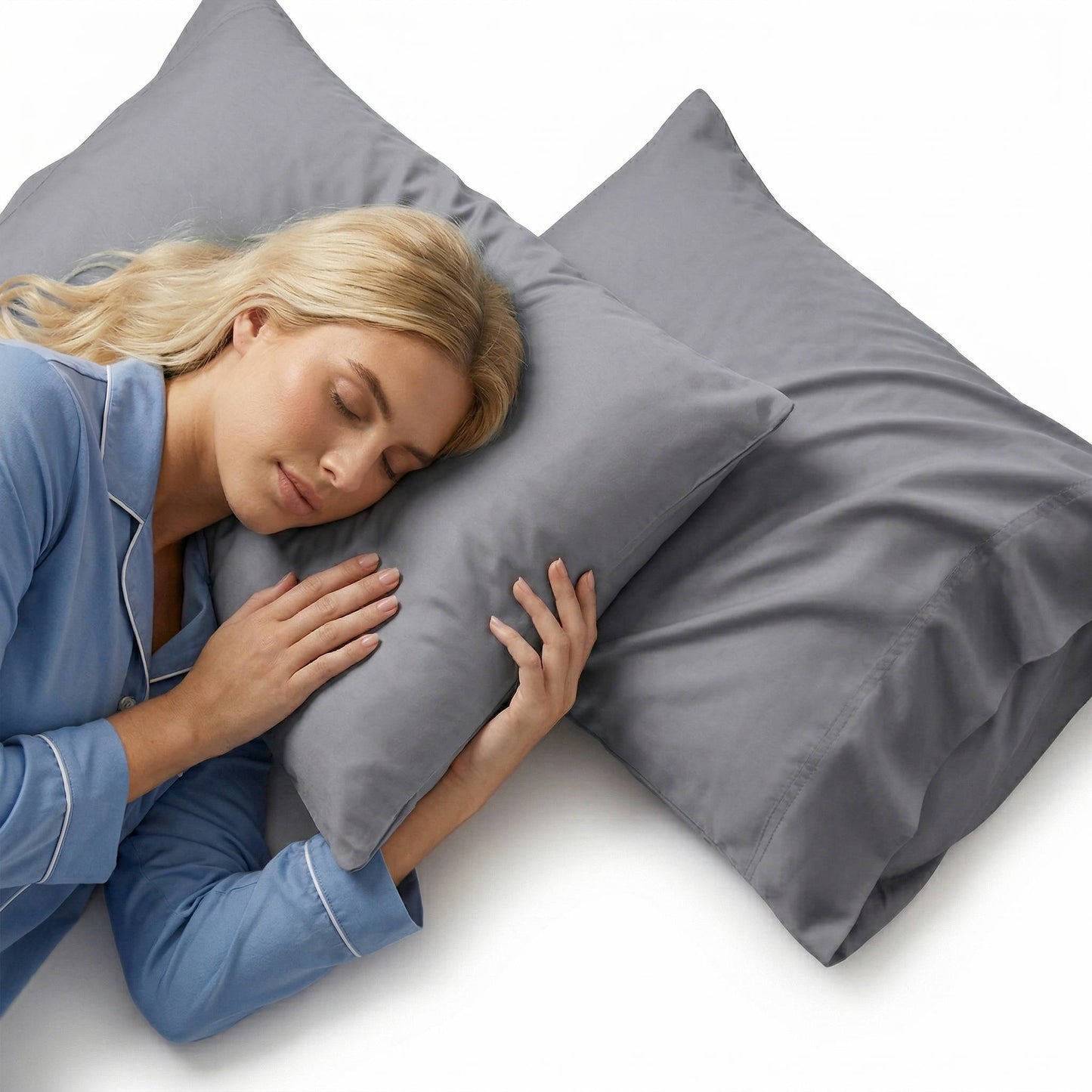2 Pack Cooling Pillowcase, Silky Smooth Wrinkle Free Sleep Enhancer, Breathable Soft Cases for Night Sweat Relief