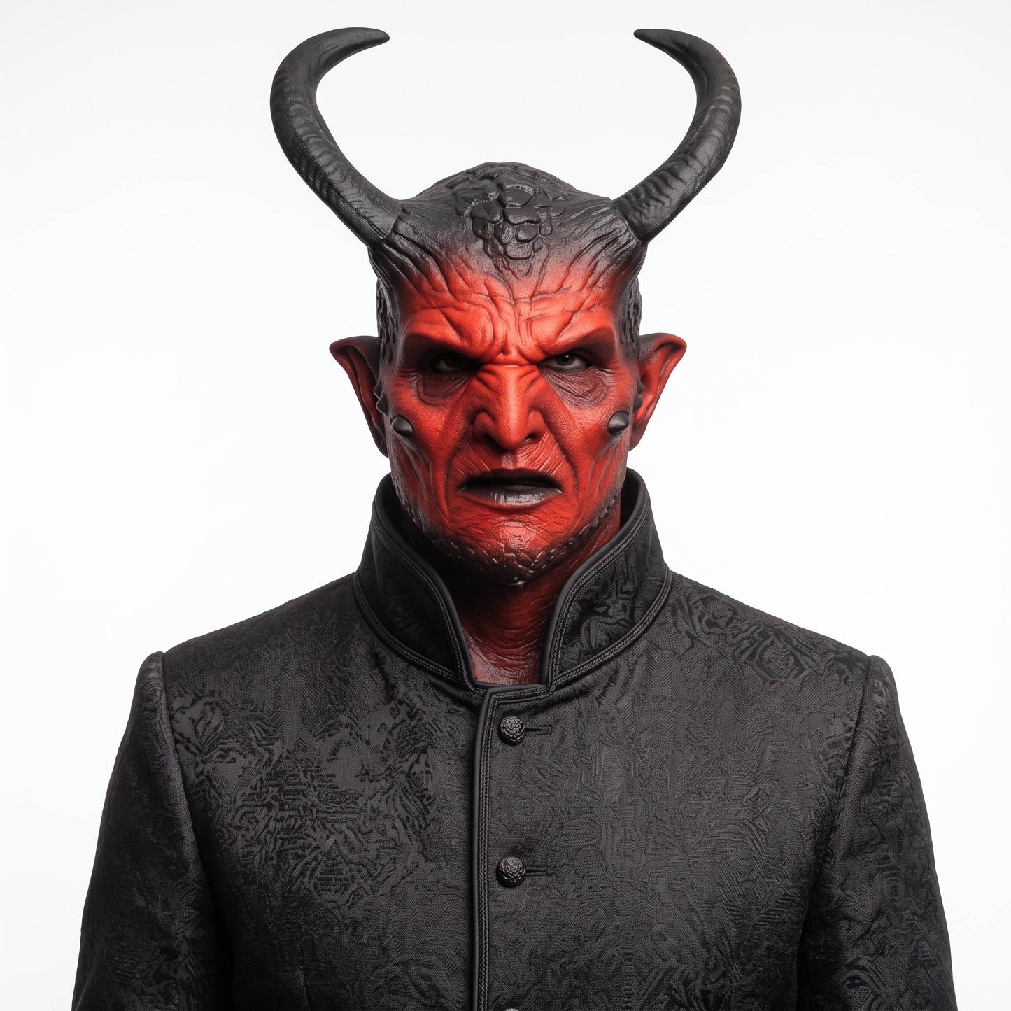 Demon Mask, Realistic Latex Mask with Horns for Halloween Cosplay and Costume Parties