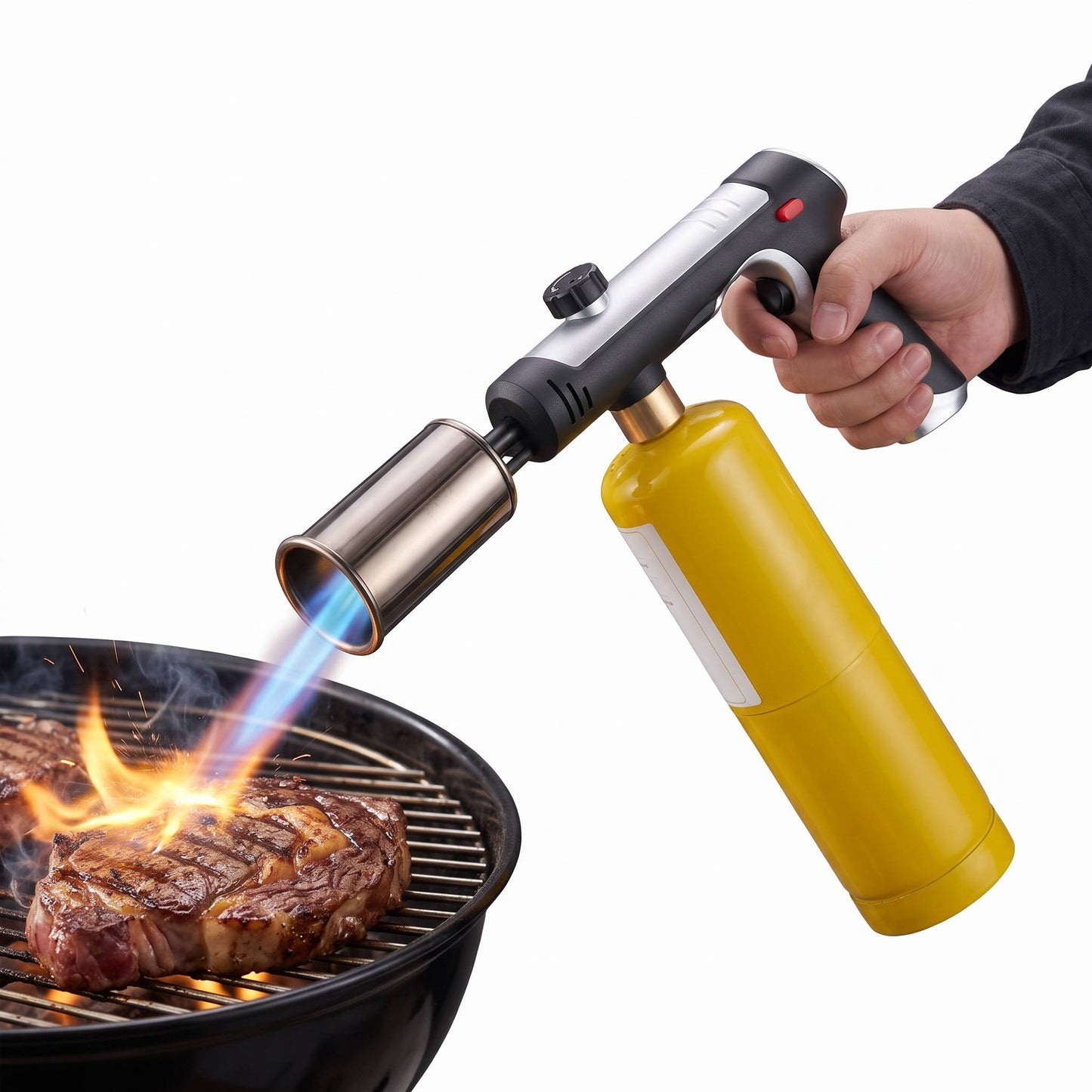 Propane Torch, Adjustable Flame Outdoor Torch with One Button Start for Cooking Weeding BBQ and Campfires