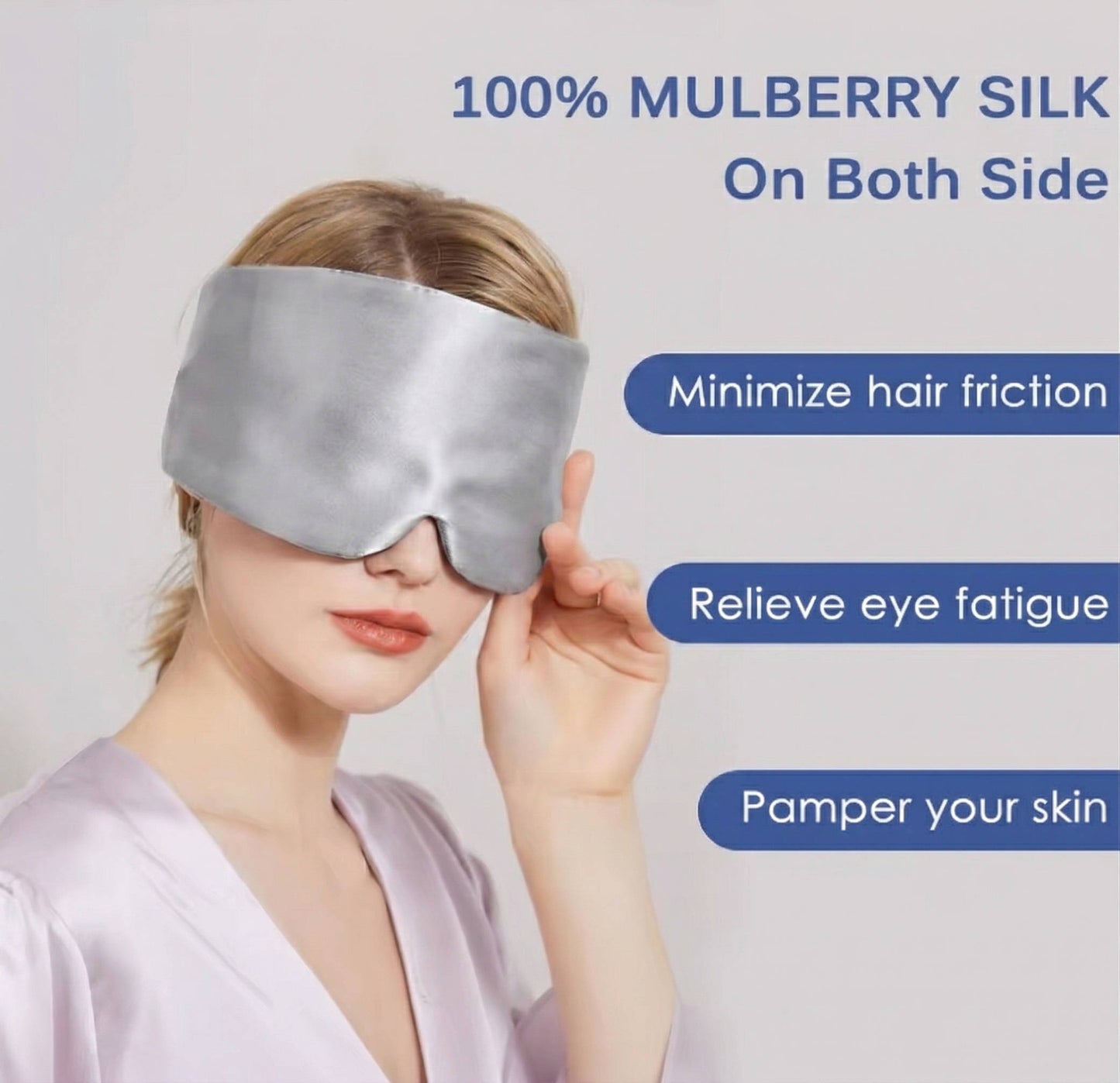 Weighted Sleep Mask, Strapless 360 Wraparound Light Blocking Eye Mask for Deep Pressure Relaxation, Travel and Stress Relief