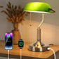 Vintage Bankers Desk Lamp, Retro Green Table Lamp