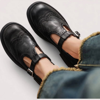 Womens Mary Jane Shoes with Memory Foam Insole and Adjustable Buckle Strap