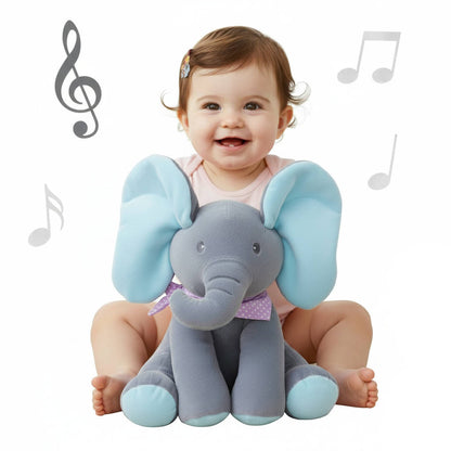 Interactive Plush Elephant with Peekaboo Action and Singing Sounds for Toddlers