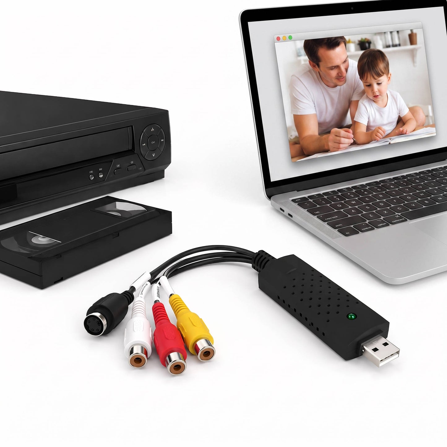 VHS to Digital Converter with Playback & Capture, Video Tape to Digital Converter
