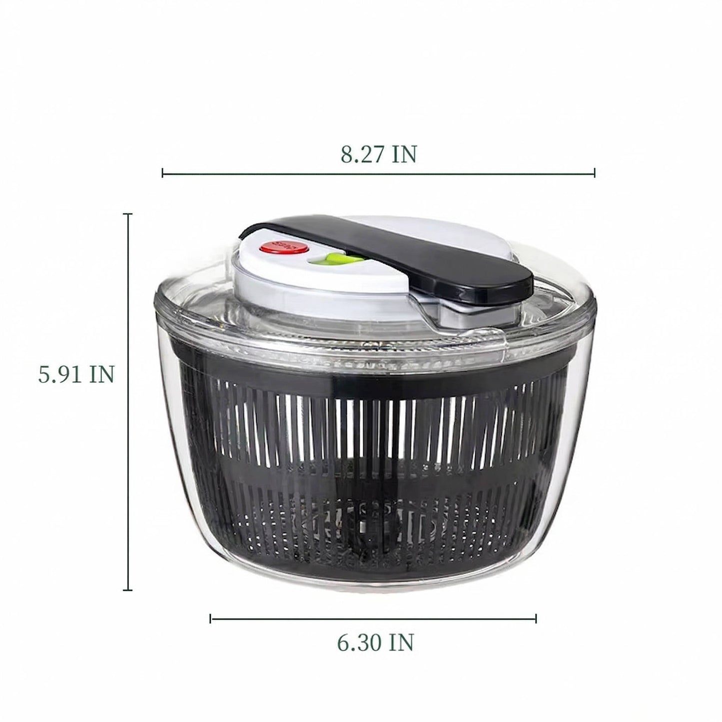 3L One Handed Press Salad Spinner, Large Lettuce & Vegetable Washer Dryer with Brake Button, BPA Free Mixer & Drainer