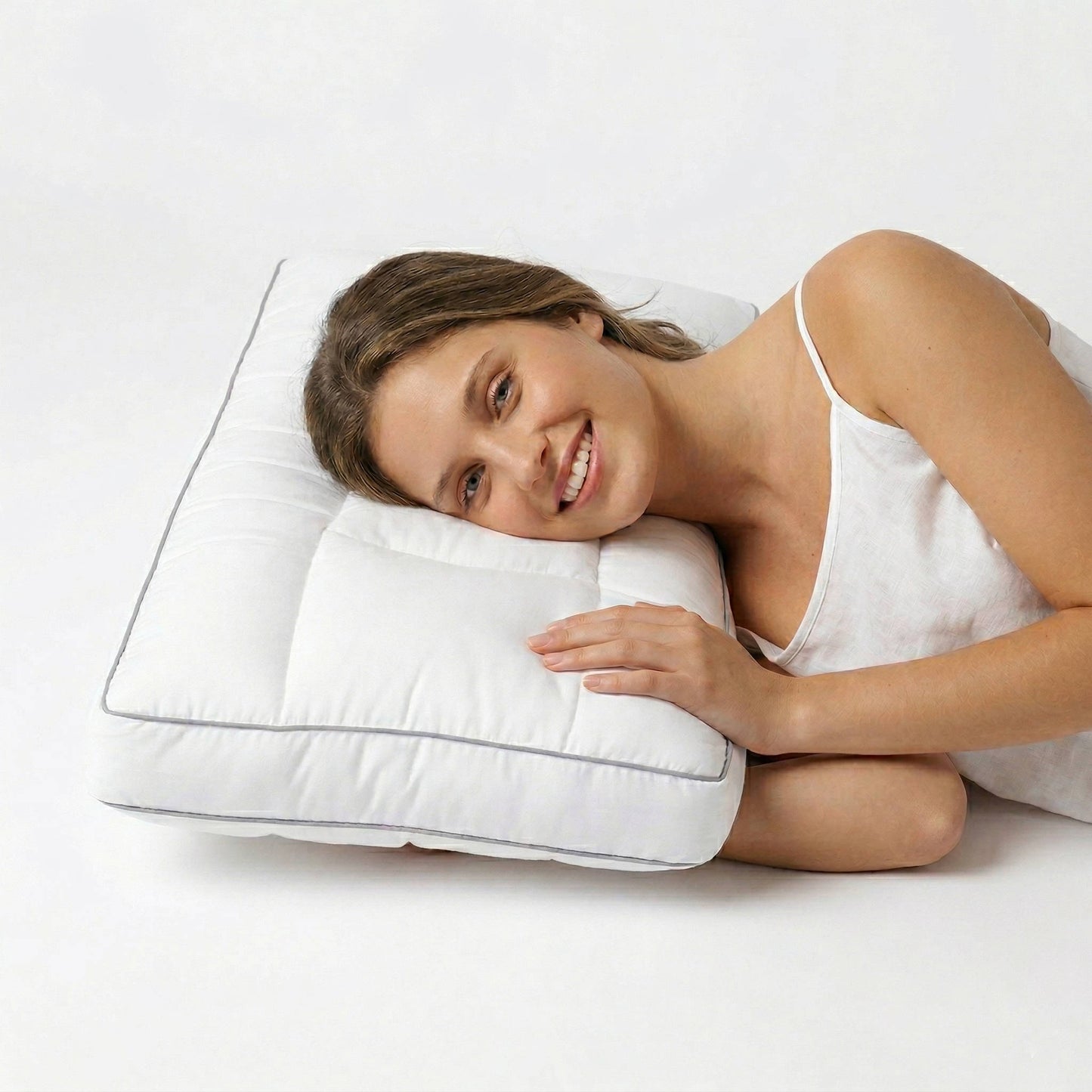 Ergonomic Adapt Pillow with 5 Sleep Zones, Soft Hotel Feel Neck Support for All Sleeping Positions