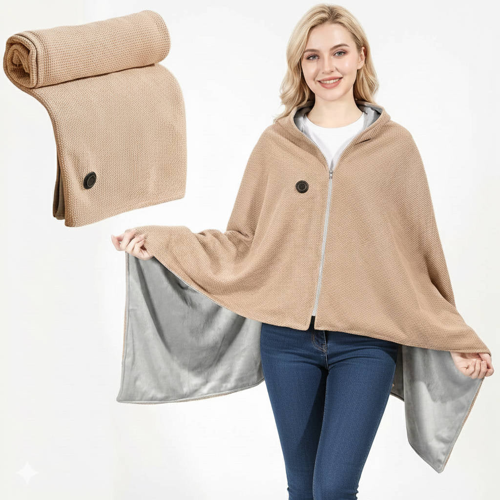 Heated Shawl Wrap with Eight Zone Carbon Fiber and Three Temperature Settings