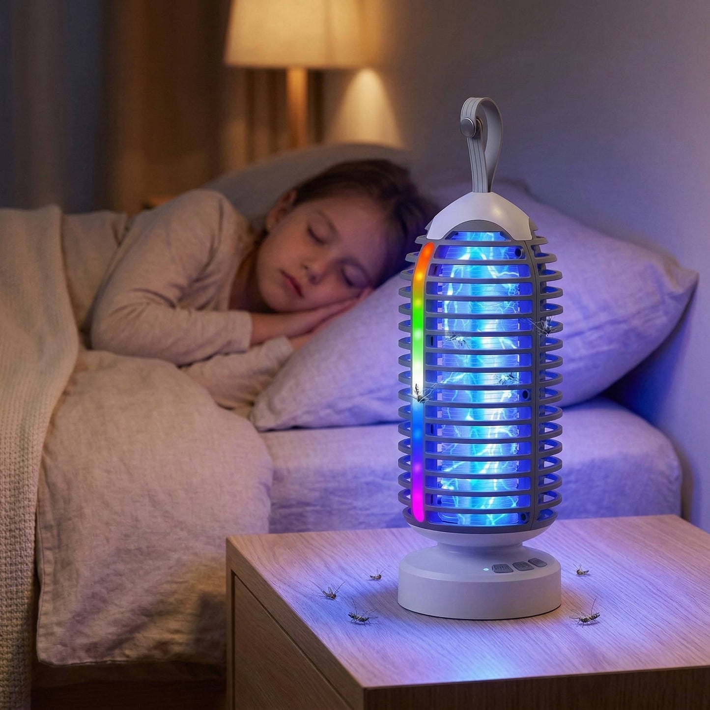 Cordless Bug Zapper with Marquee Light, Mosquito Zapper Indoor Outdoor for Home, Kitchen, Patio, Camping, Party