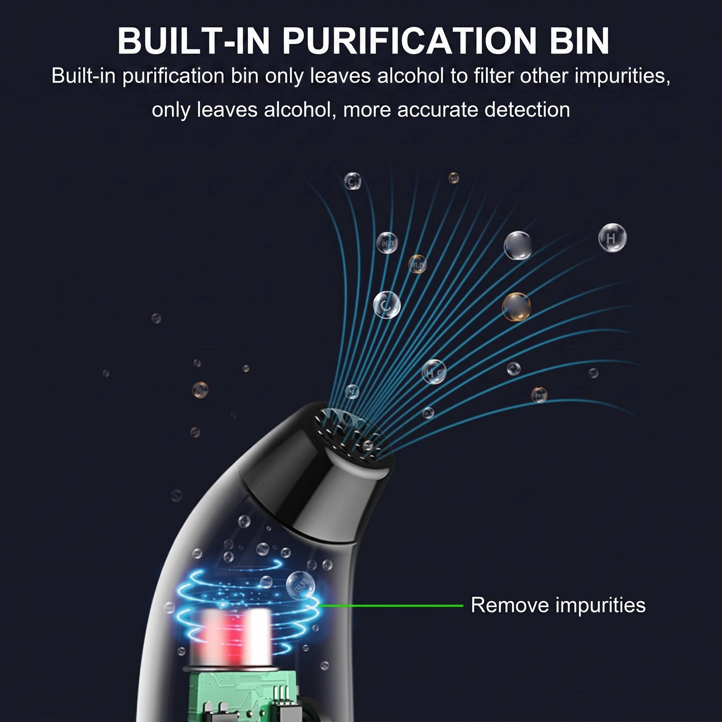 Digital Breathalyzer, Contactless Portable BAC Tester with 2.7K Display, Personal Alcohol Tester
