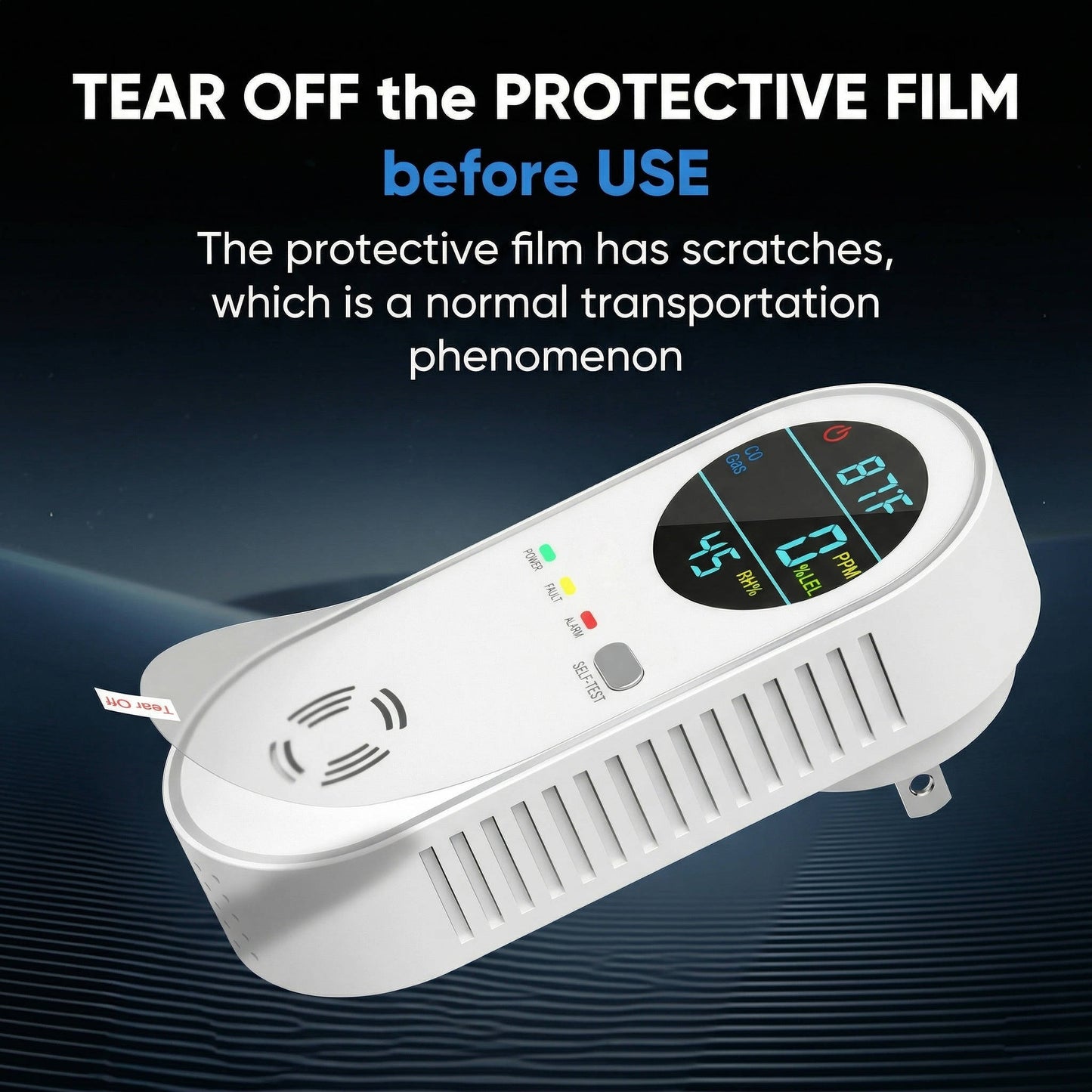 4 in 1 Plug in Carbon Monoxide and Natural Gas Detector, CO, Propane & Gas Alarm with Temp & Humidity Display, Home Safety Monitor