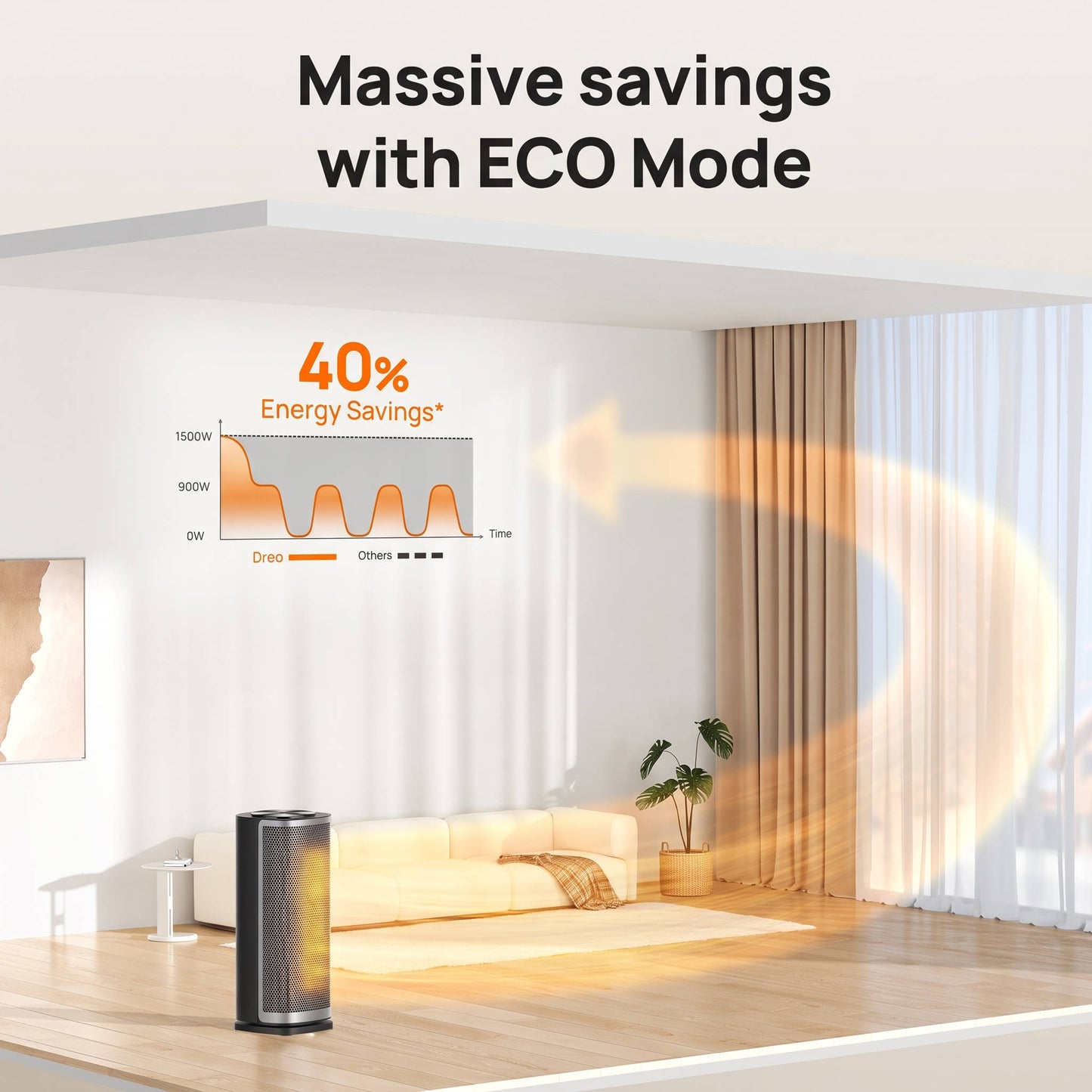 Space Heaters for Indoor Use, Portable Electric Heater with Adjustable Thermostat for Home, Office & Bedroom