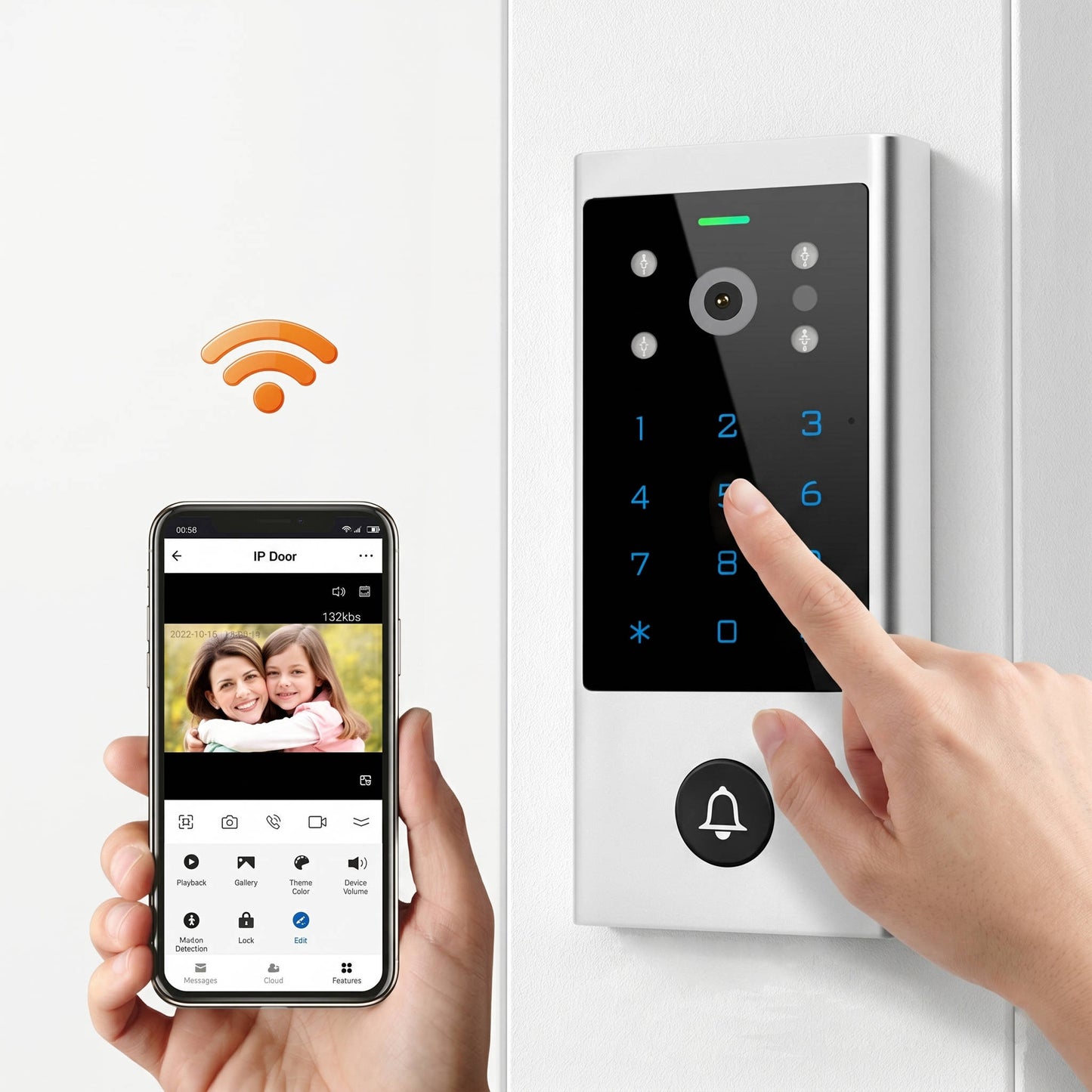 Smart Video Garage Door Keypad Controller, Remote WiFi Access with Integrated Camera for Home Security