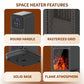 Oscillating Ceramic Space Heater, Electric Tower Heater with 3D Flame and Remote for Large Room Bedroom Office Home