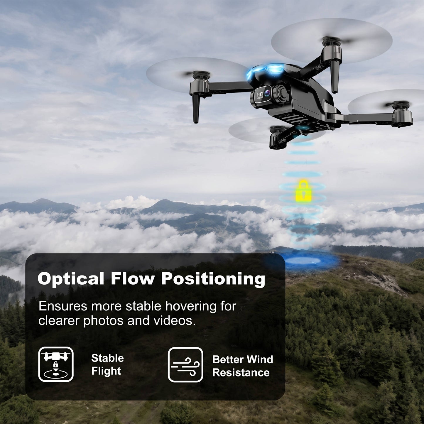 2K HD FPV Drone with Camera, Foldable RC Drone with Altitude Hold, 3 Speed Modes, 2 Batteries for Adults and Beginners