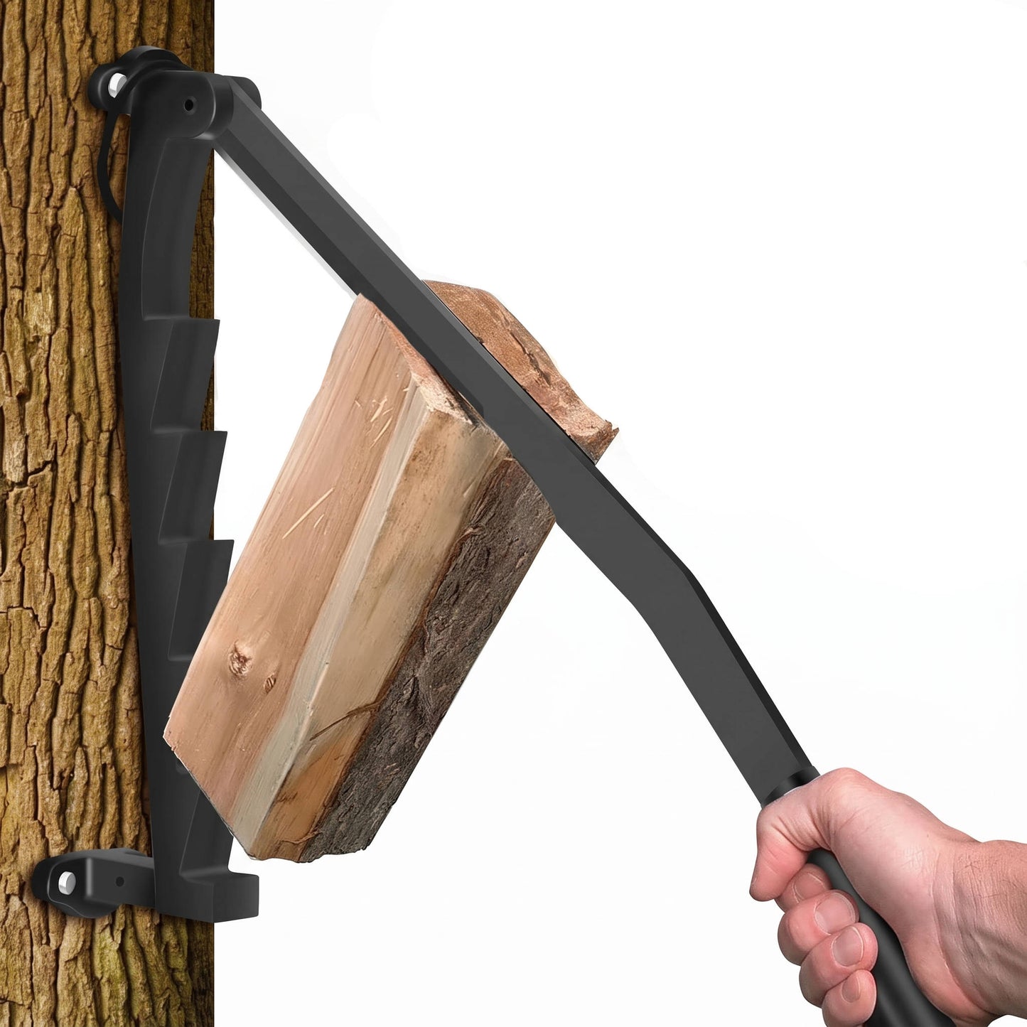 Hanging Carbon Steel Firewood Chopping Machine, Portable Wall Mounted Wood Kindling Splitter