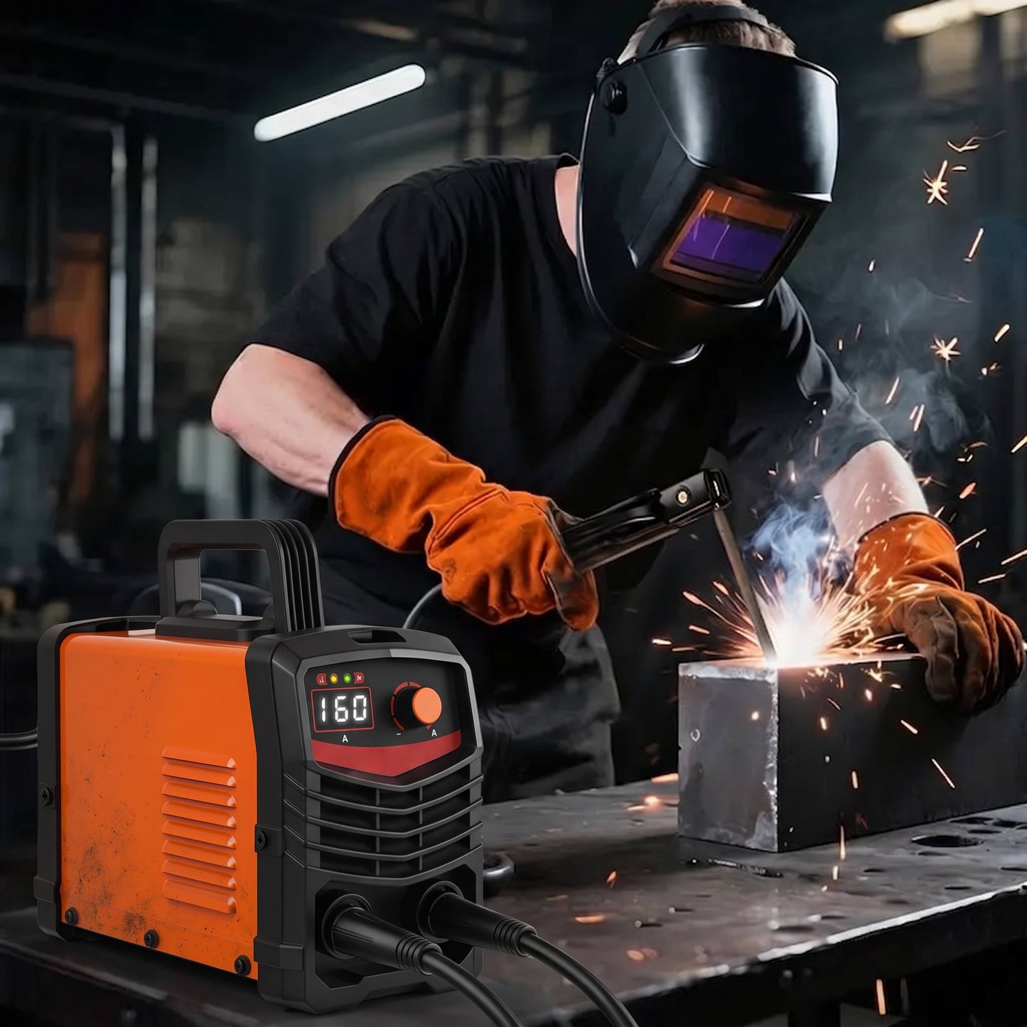 110V Mini Stick Welder Kit, Portable IGBT Inverter Welding Machine, Digital Display, Hot Start & Anti Stick
