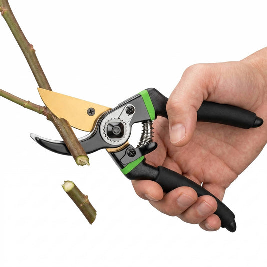 Ultra Sharp Titanium Japanese Steel Pruning Shears, Cuts 3X Easier, Weak Hand Arthritis, Rust Resistant
