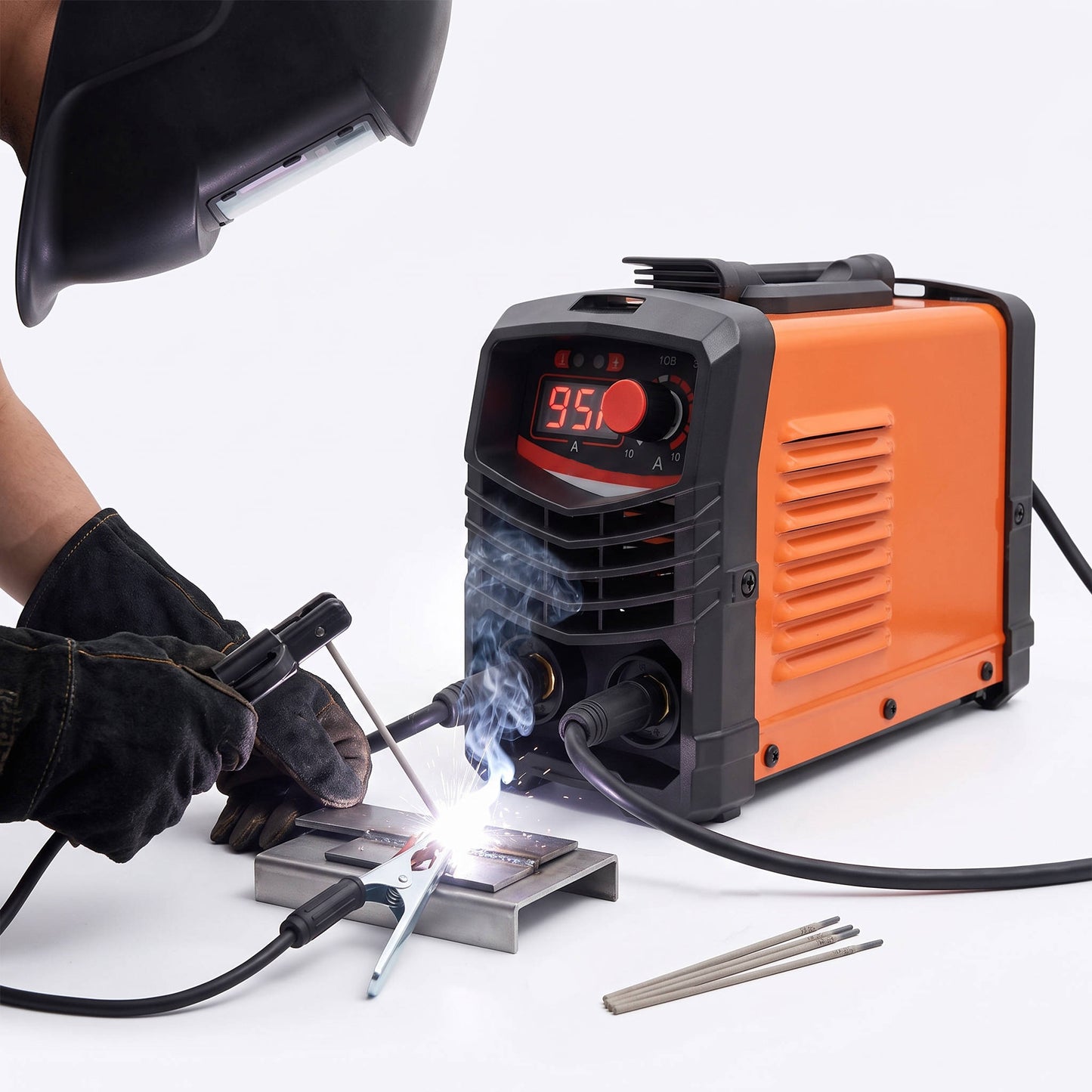 110V Mini Stick Welder Kit, Portable IGBT Inverter Welding Machine, Digital Display, Hot Start & Anti Stick