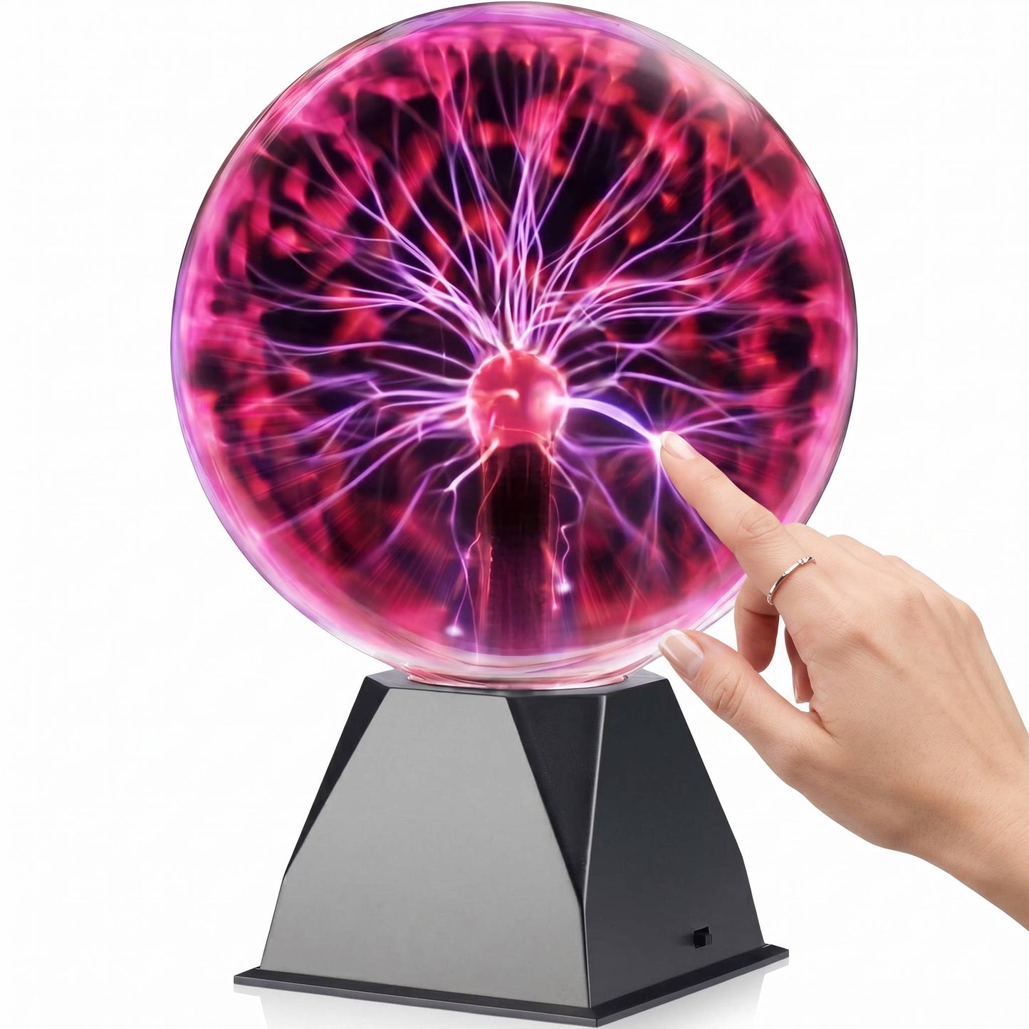 8 Inch Huge Plasma Globe, Touch & Sound Sensitive Electric Lightning Ball Lamp for Home Decor and Parties